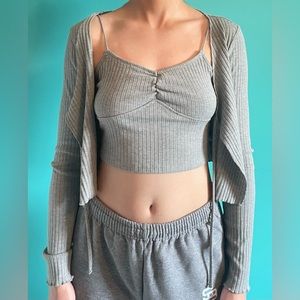 2-piece Gray Tank Top and Sweater